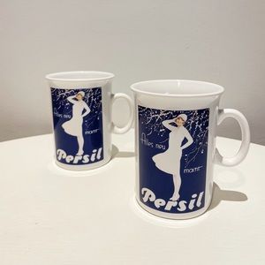 Vintage 40s Persil Laundry Advertisement Lady in White Mug